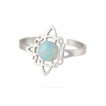 Anillo Nudo de Bruja de acero con Opalina