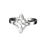 Anillo Nudo de Bruja de acero dorado ajustable