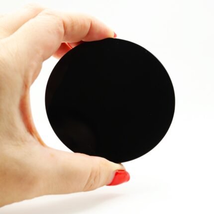 Espejo de obsidiana negra para introspección y meditación