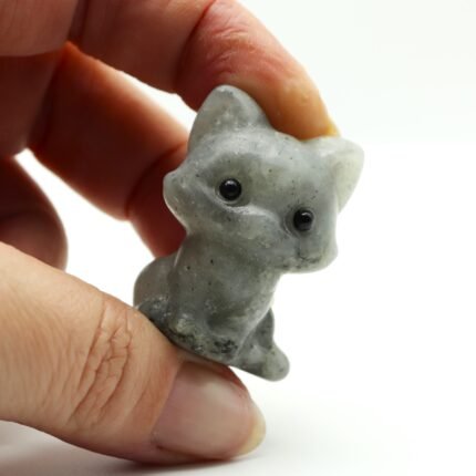 Gatito de labradorita natural para protección e intuición