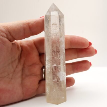 Punta de cuarzo cristal para meditación e intenciones