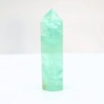 Detalle de vetas y transparencias en punta de fluorita verde