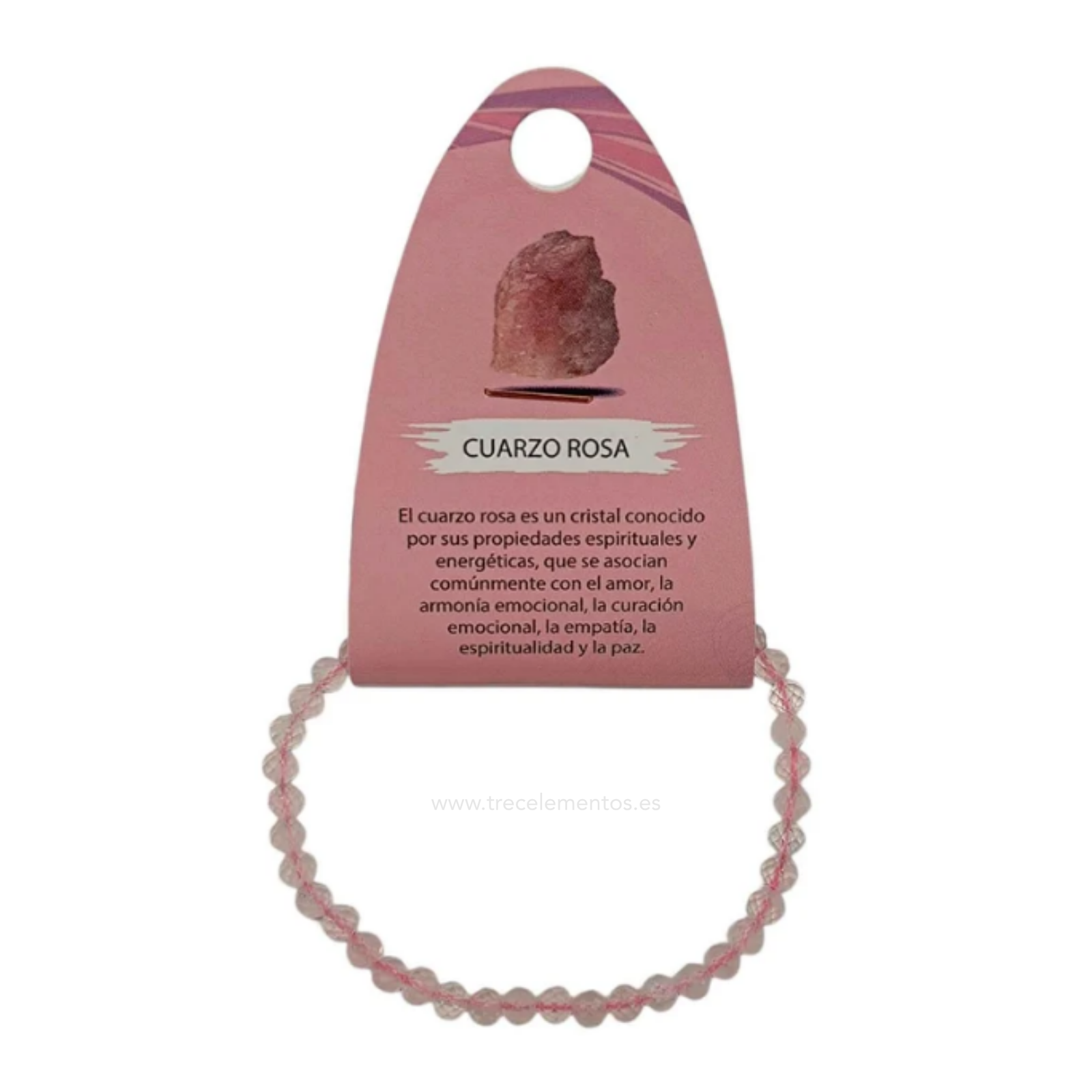 Pulsera Facetada Cuarzo Rosa 4mm Pulsera Facetada de Cuarzo Rosa 4 mm – Amor propio · Armonía · Calma - Imagen 1