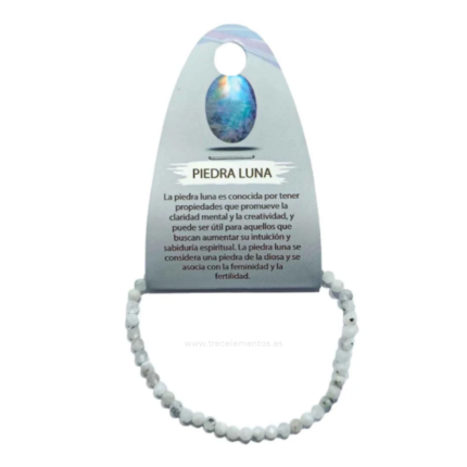 Pulsera Facetada de Piedra Luna natural 3 mm