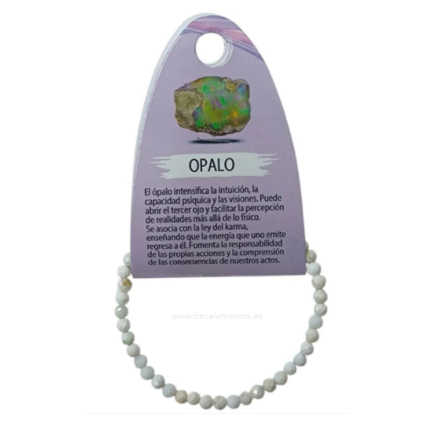 Pulsera Facetada de Ópalo natural con cuentas de 4 mm