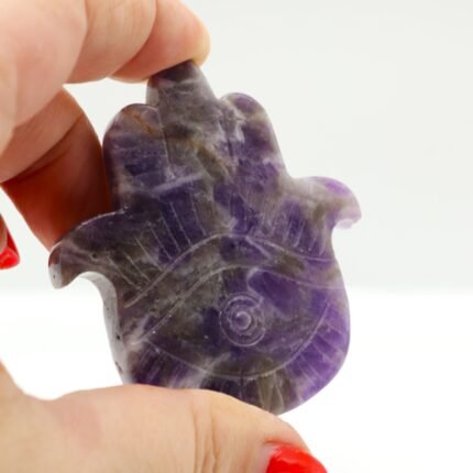 Amuleto Mano de Fátima de amatista natural para protección