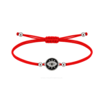 Pulsera ajustable roja Ojo Turco con cordón rojo
